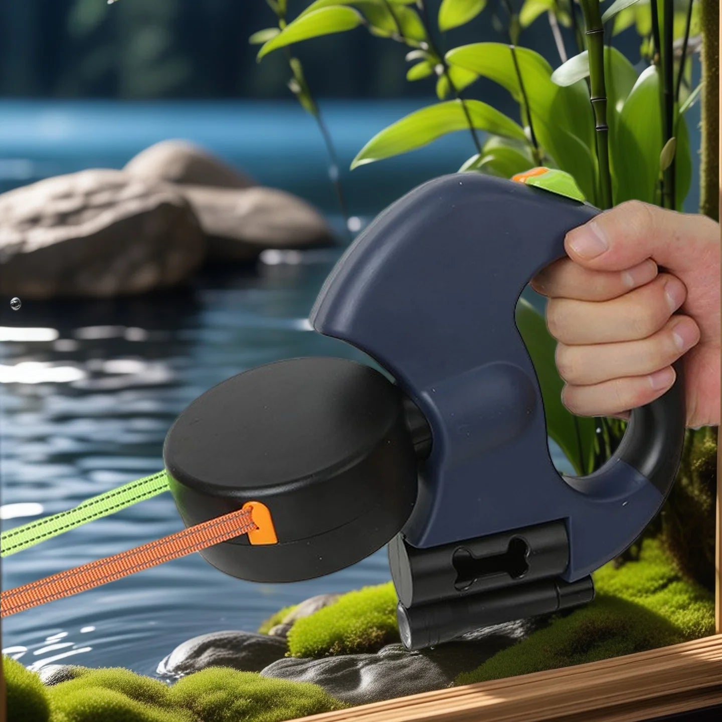Dual Retractable Dog Leash with LED Light – 360° Tangle-Free Double Lead